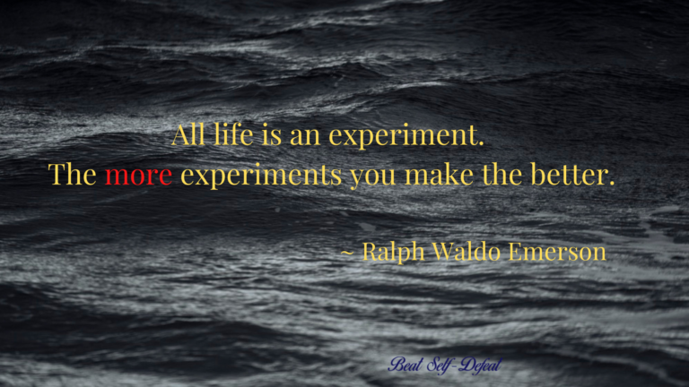 All life is an experiment. The more experiments you make the better