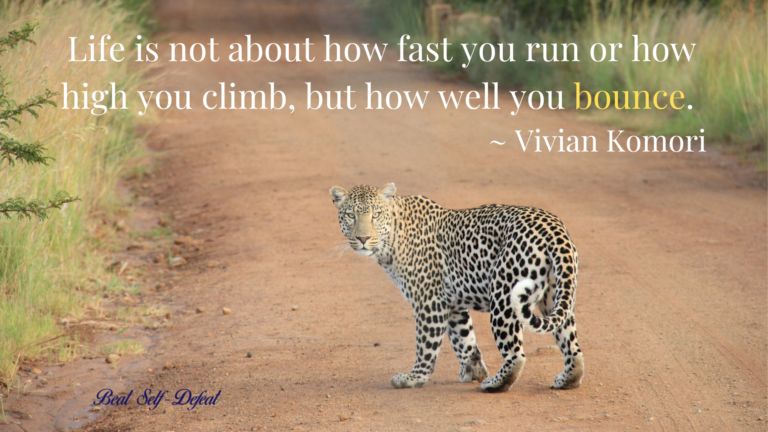 Life is not about how fast you run or how high you climb, but how well you bounce