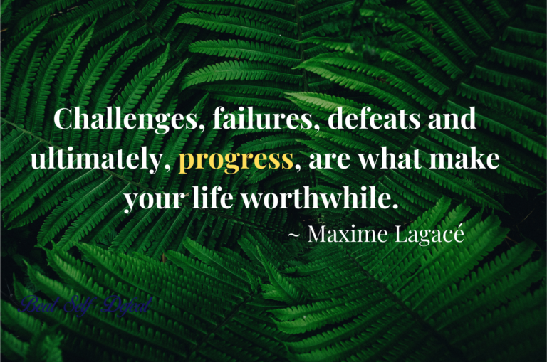 Challenges, failures, defeats and ultimately, progress, are what make your life worthwhile