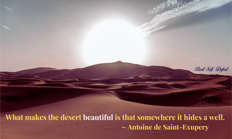 What makes the desert beautiful is that somewhere it hides a well