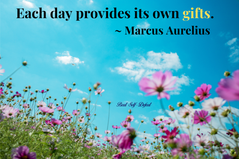 Each day provides its own gifts