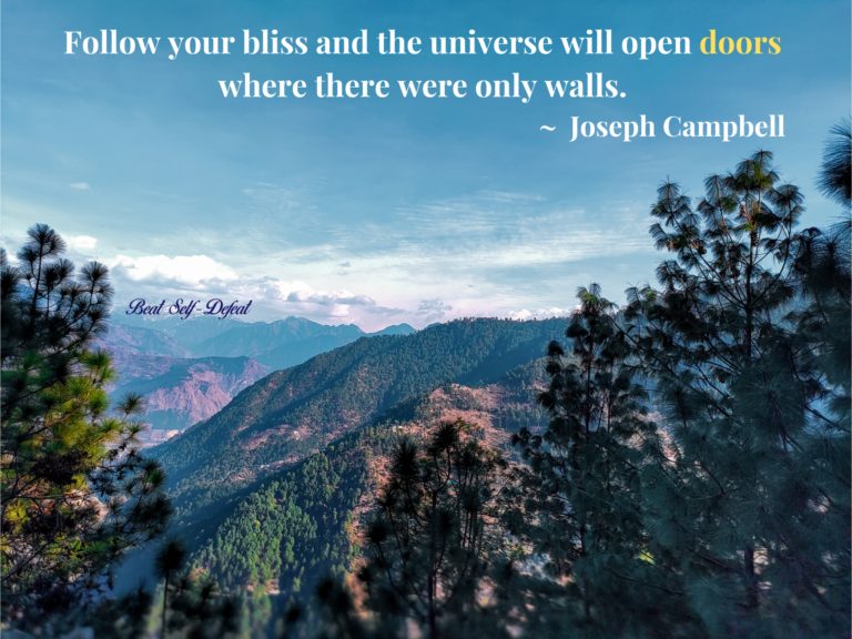 Follow your bliss and the universe will open doors where there were only walls