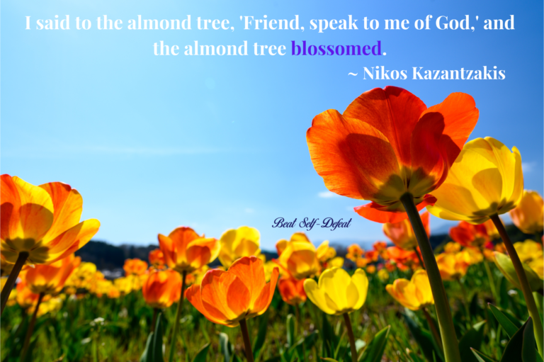 I said to the almond tree, 'Friend, speak to me of God,' and the almond tree blossomed