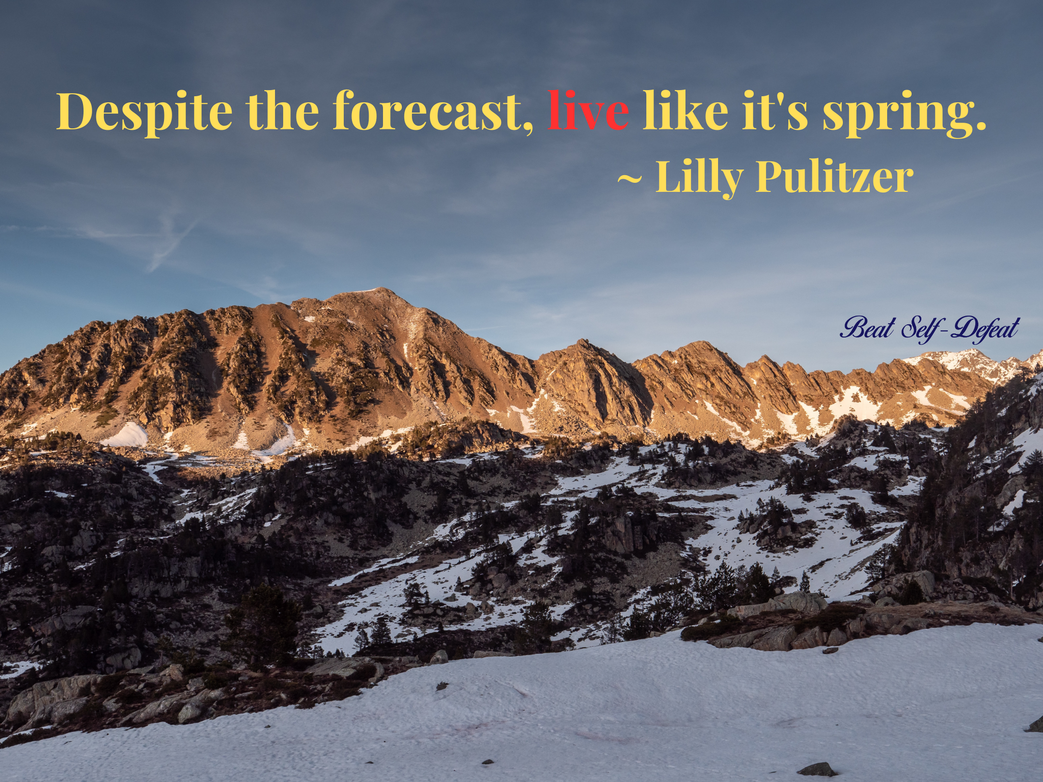 Despite the forecast, live like it's spring