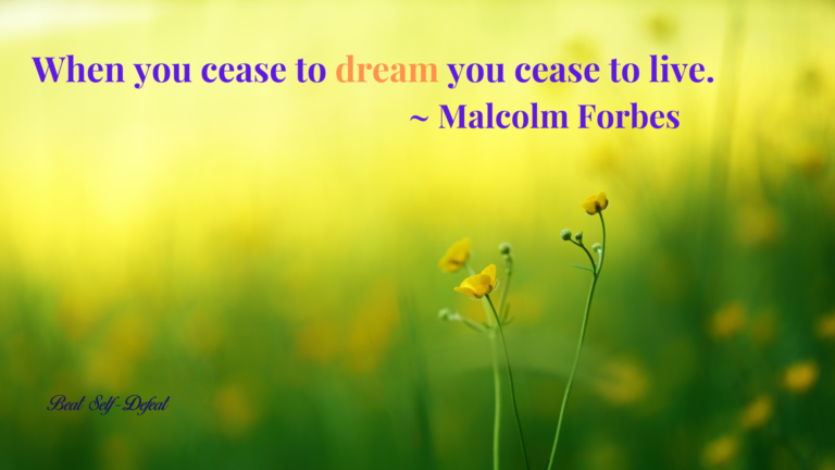 When you cease to dream you cease to live