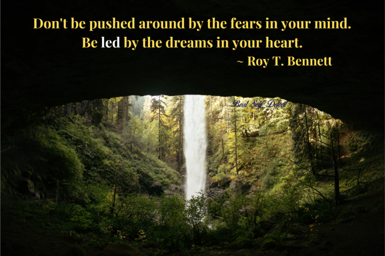 Don't be pushed around by the fears in your mind. Be led by the dreams in your heart. ~ Roy T