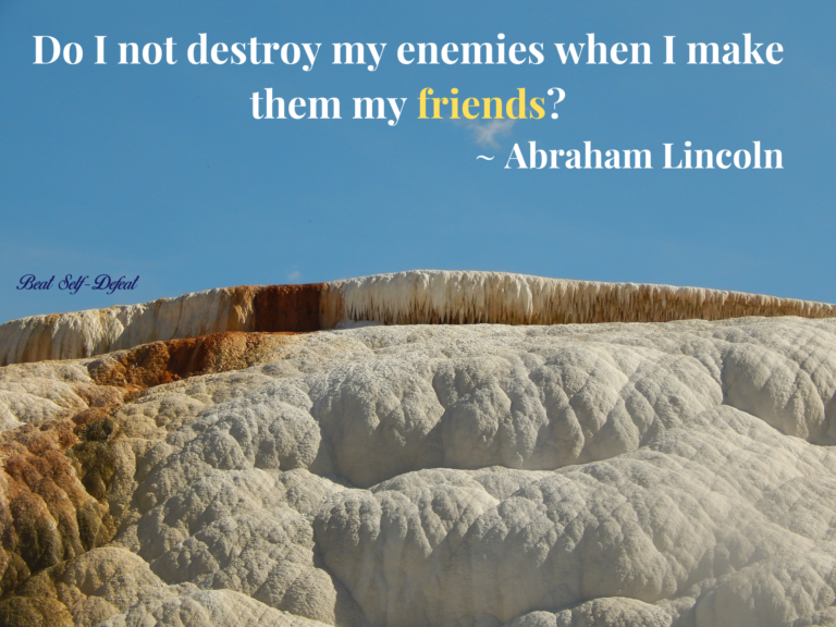 Do I not destroy my enemies when I make them my friends ~ Abraham Lincoln