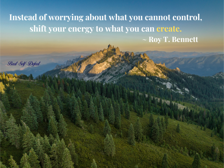 Instead of worrying about what you cannot control, shift your energy to what you can create. ~ Roy T