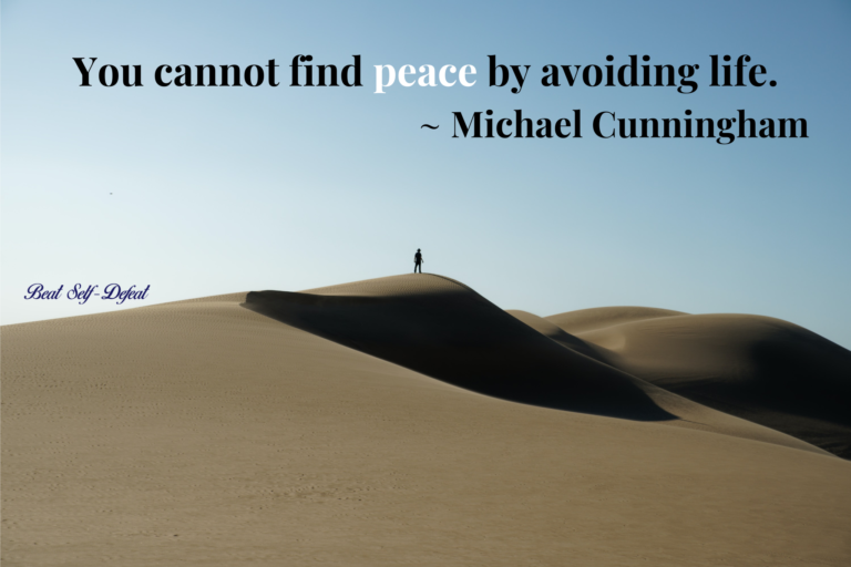 You cannot find peace by avoiding life