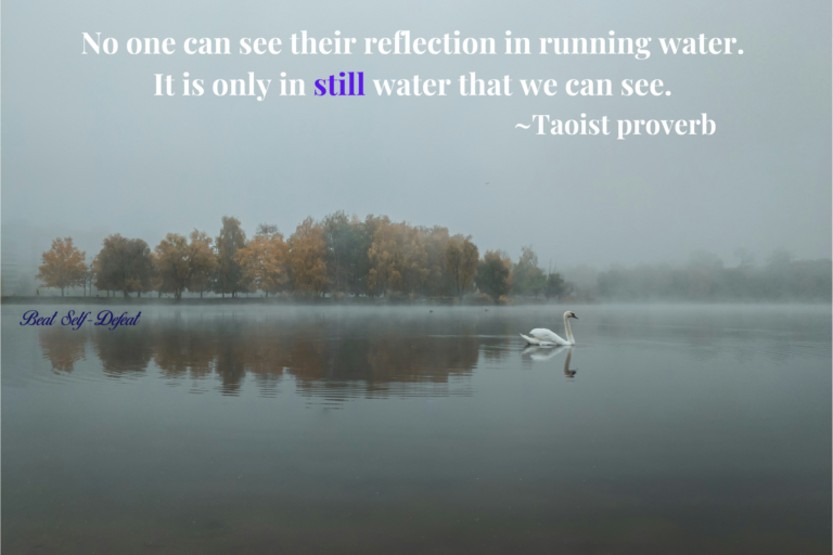 No one can see their reflection in running water. It is only in still water that we can see