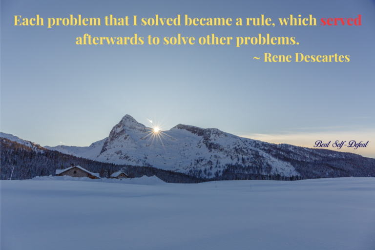 Each problem that I solved became a rule, which served afterwards to solve other problems