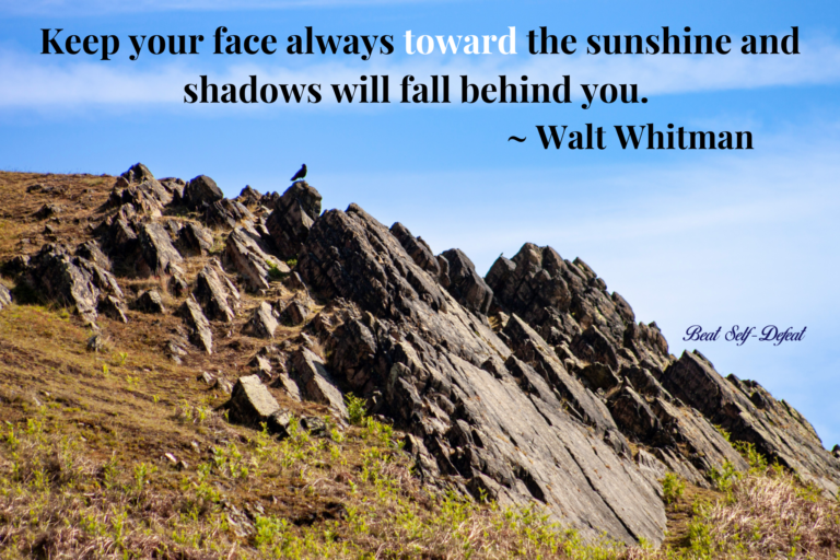 Keep your face always toward the sunshine and shadows will fall behind you